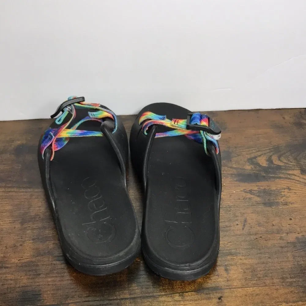 Chaco Chillos Tie Dye Slip On Slide Strapped Sandals Kids size 4
